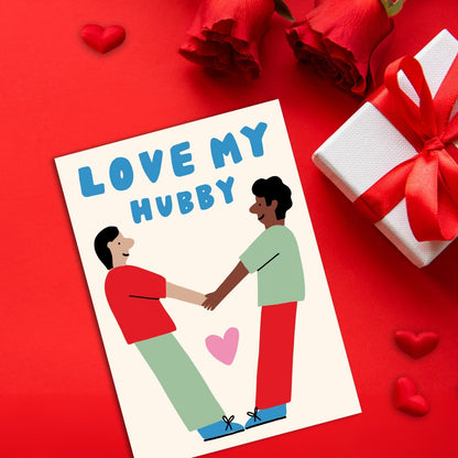 My Hubby Handholding Happiness Valentine's Day Contemporary Greeting Card
