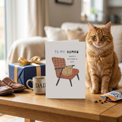 To My Human From The Cat Purrfectly Cosy! Father's Day Funny Greeting Card
