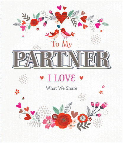To My Partner Embellished Valentine's Day Card