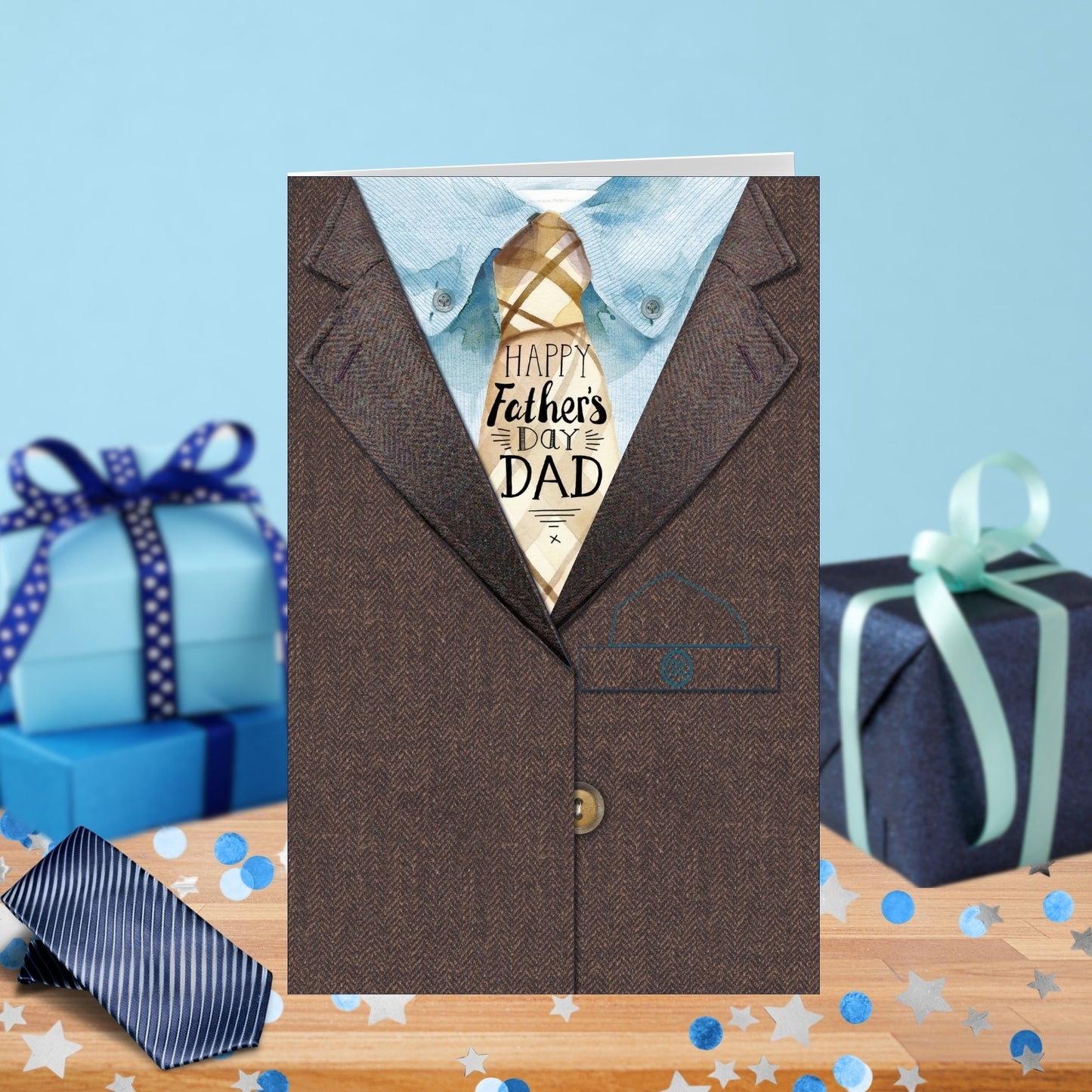Happy Father's Day Dad Card Suit Jacket Shaped