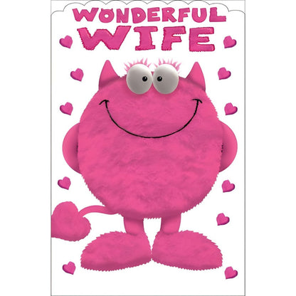 Wonderful Wife Love Monster Valentines Day Card