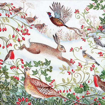 Box of 10 Christmas Cards In Winter Wildlife Designs