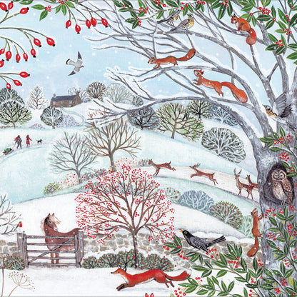 Box of 10 Christmas Cards In Winter Wildlife Designs