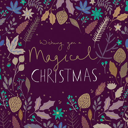 Box of 10 Christmas Cards In Xmas Tree & Leaf Designs