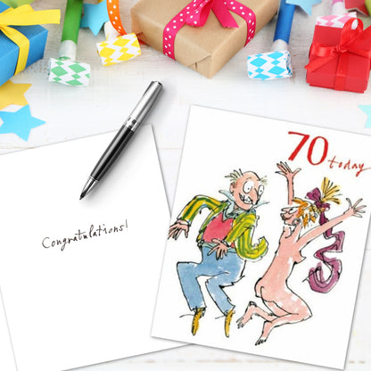 Quentin Blake 70th Birthday Greeting Card