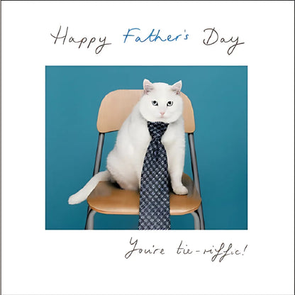 Father's Day You're Tie-Riffic! Cat Father's Day Greeting Card