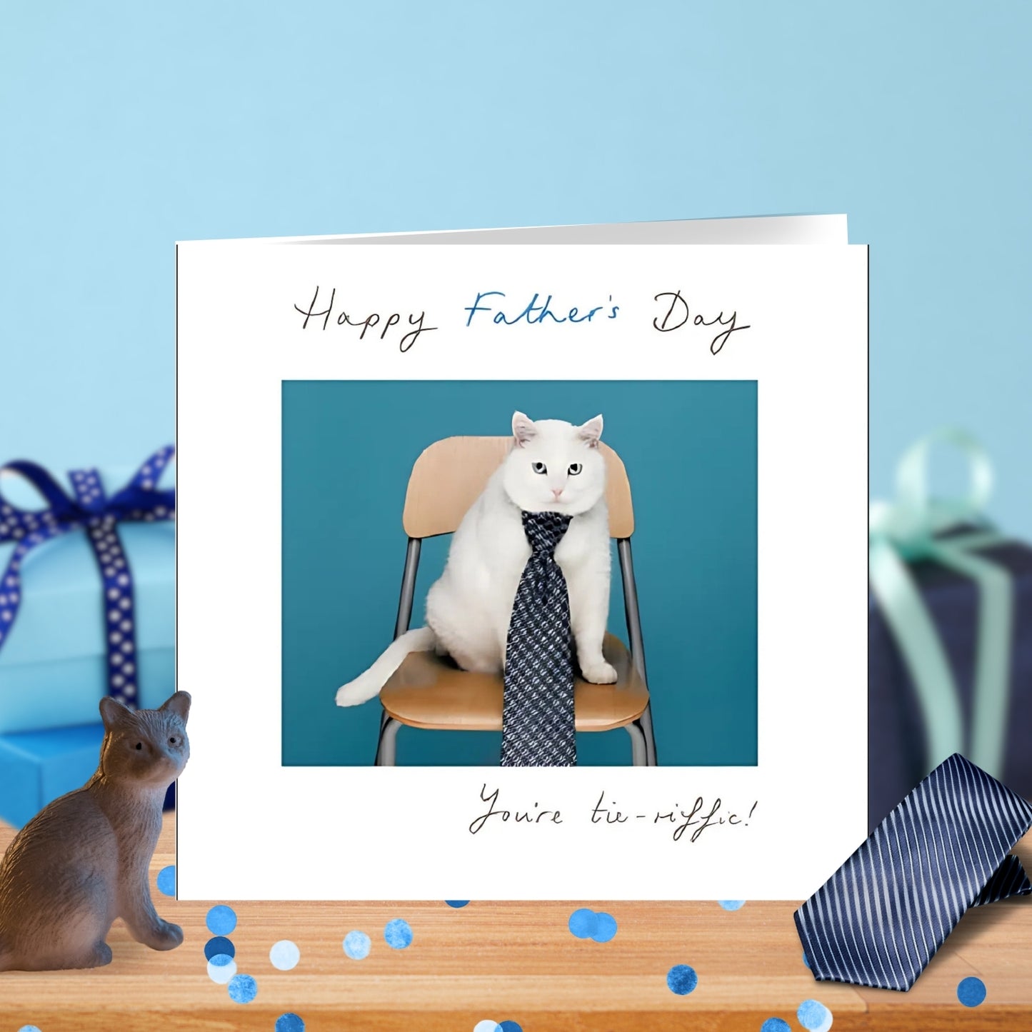 Father's Day You're Tie-Riffic! Cat Father's Day Greeting Card