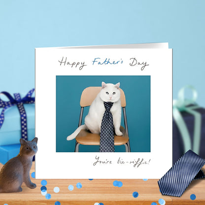 Father's Day You're Tie-Riffic! Cat Father's Day Greeting Card