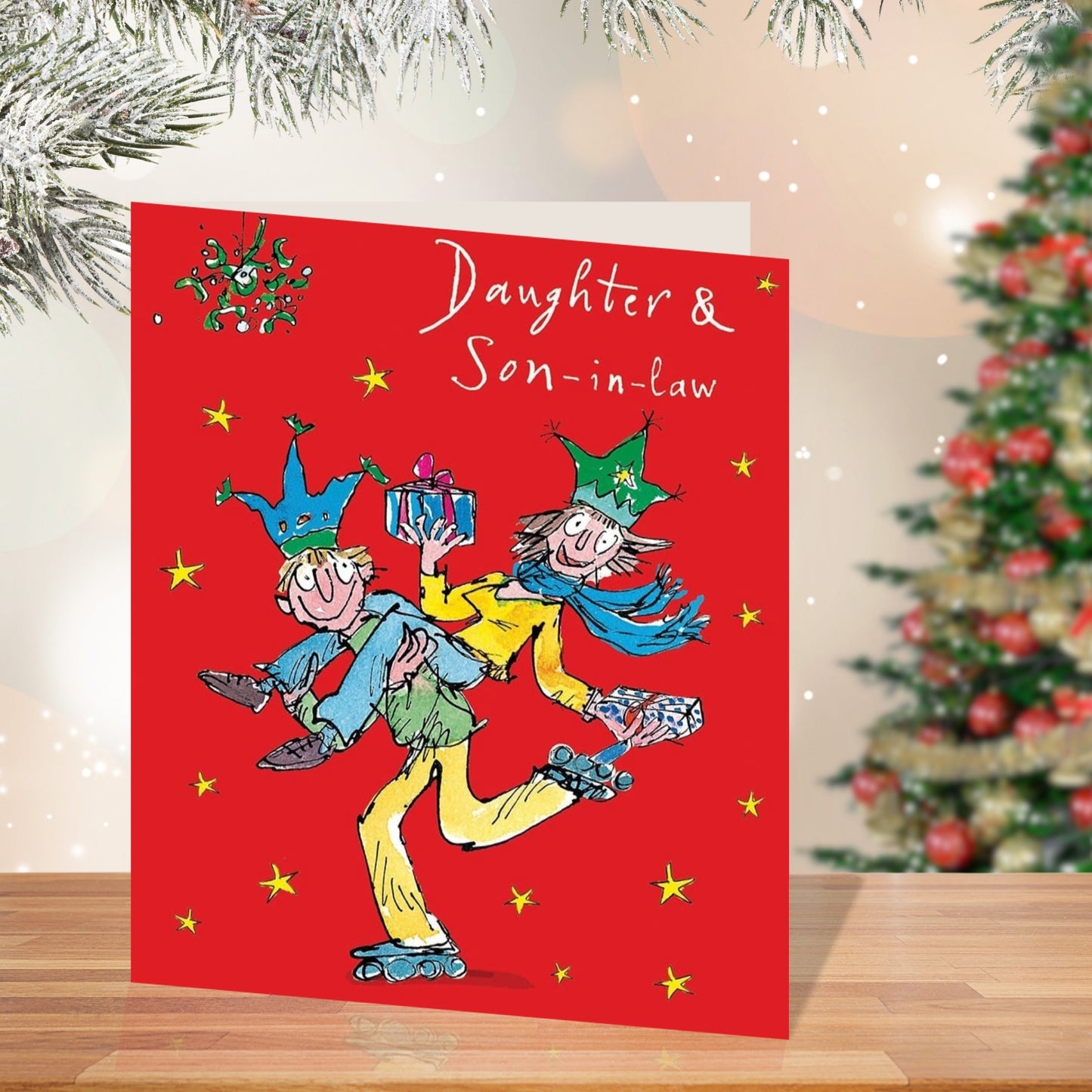 Daughter & Son-In-Law Quentin Blake Christmas Greeting Card