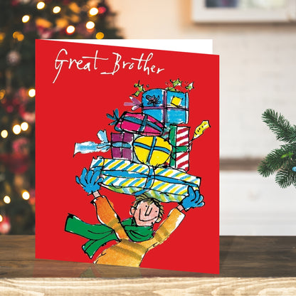 Great Brother Bearing Gifts Quentin Blake Christmas Greeting Card