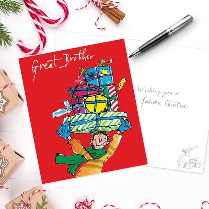 Great Brother Bearing Gifts Quentin Blake Christmas Greeting Card