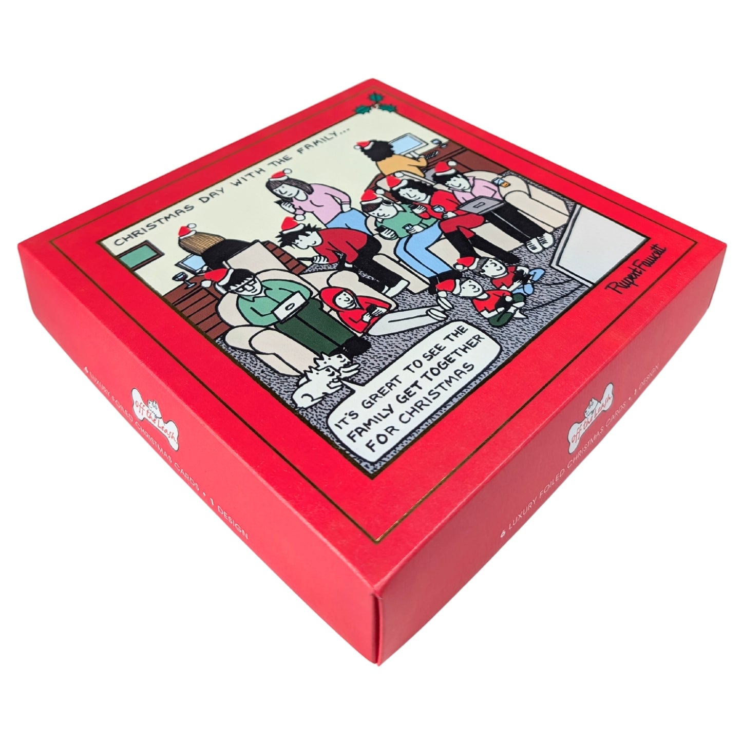 Box of 6 Family At Christmas Luxury Foiled Christmas Cards