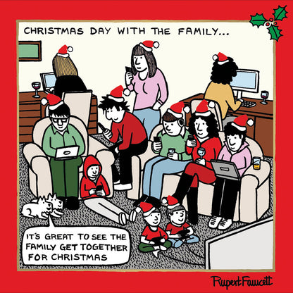 Box of 6 Family At Christmas Luxury Foiled Christmas Cards