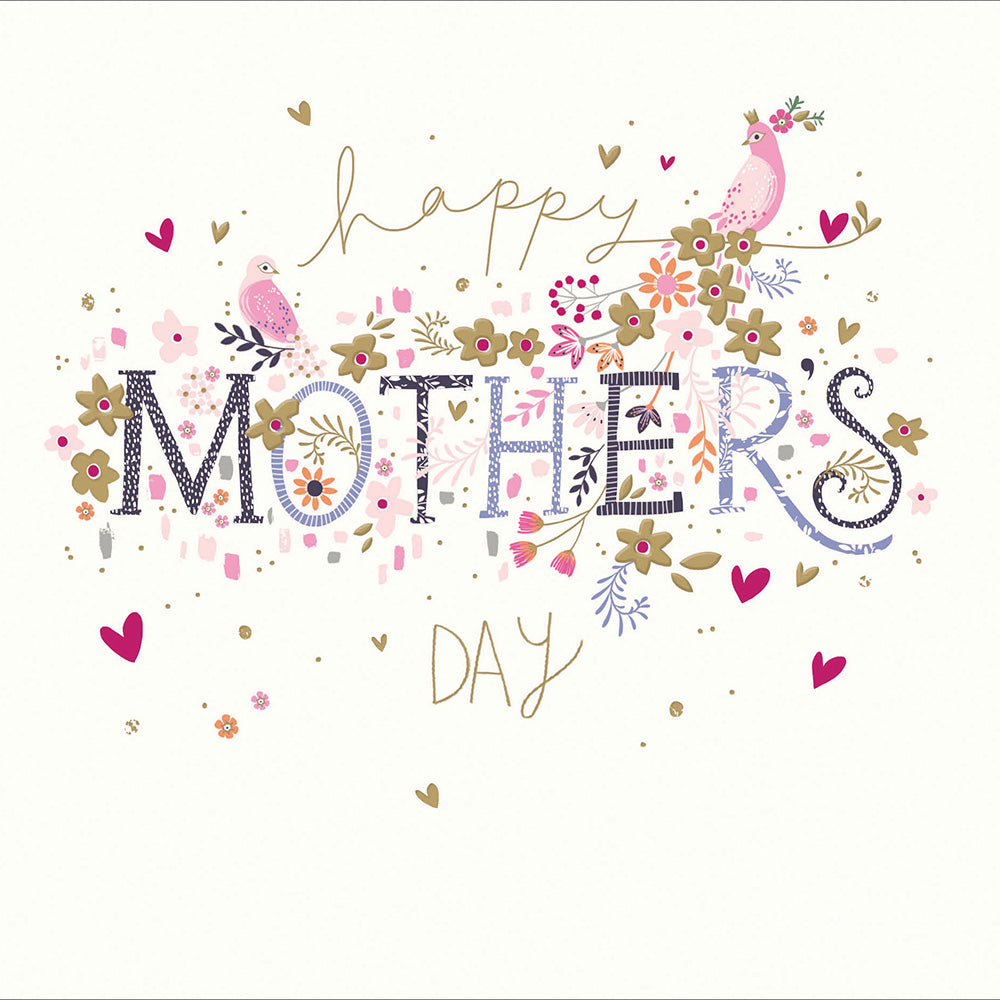 Birds & Floral Happy Mother's Day Card