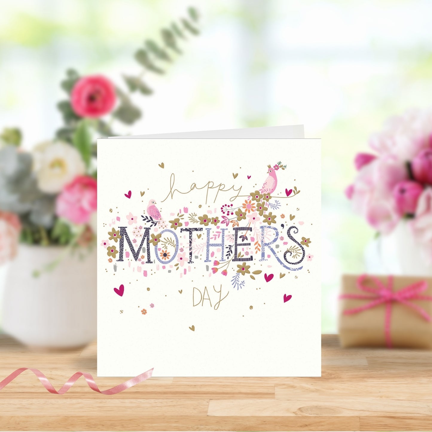 Birds & Floral Happy Mother's Day Card