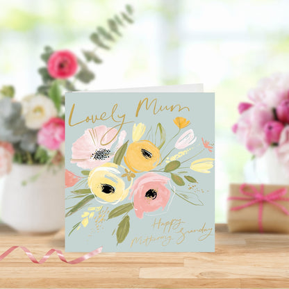 Lovely Mum Floral Foiled Mother's Day Card