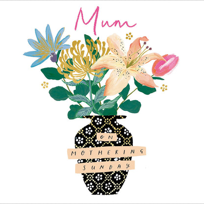 Mum On Mothering Sunday Foiled Mother's Day Card