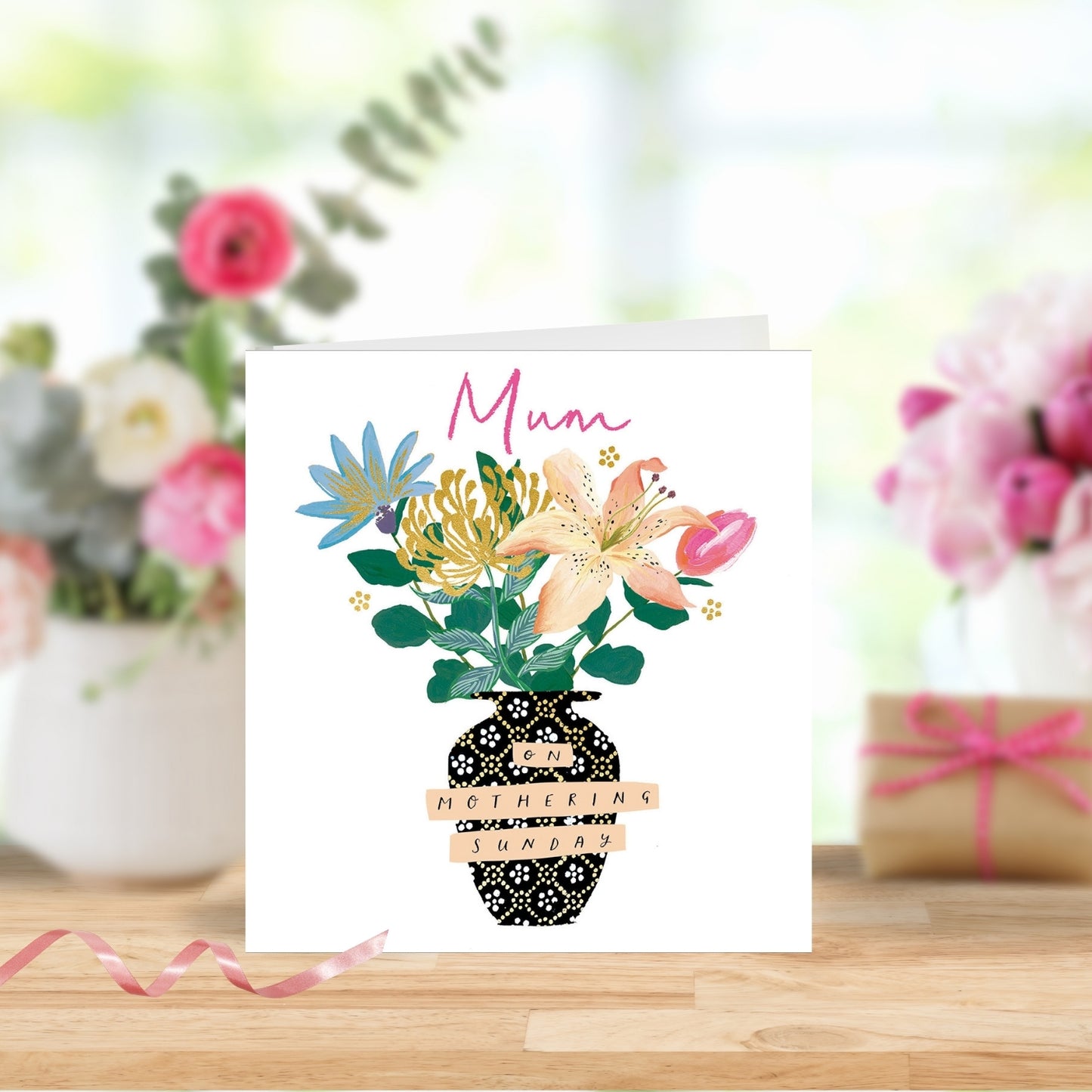 Mum On Mothering Sunday Foiled Mother's Day Card