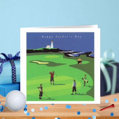 Scenic Golfing By The Sea Happy Father's Day Greeting Card