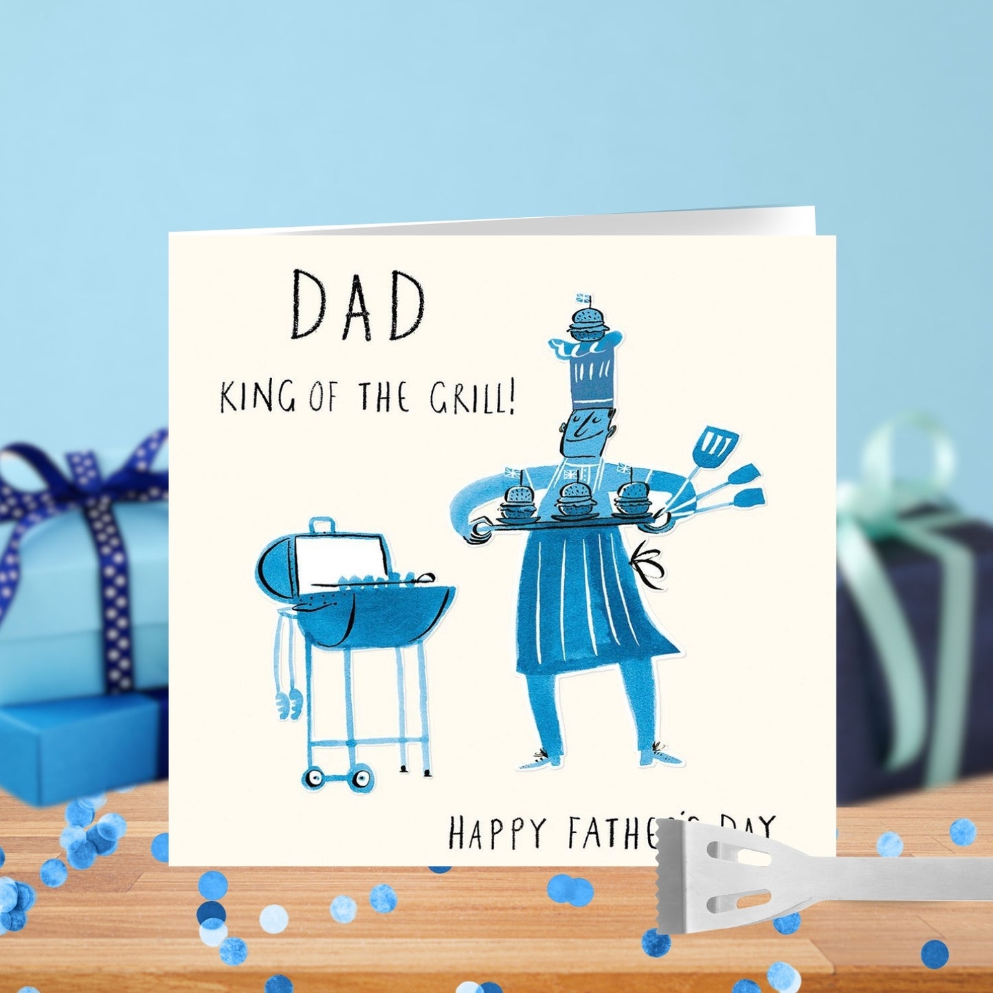 Dad King Of The Grill! BBQ Happy Father's Day Greeting Card