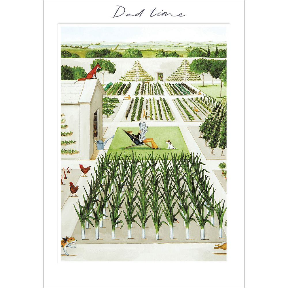 Dad Time At The Allotment With Dog Father's Day Greeting Card