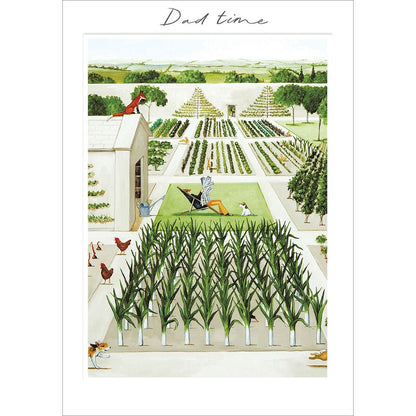 Dad Time At The Allotment With Dog Father's Day Greeting Card