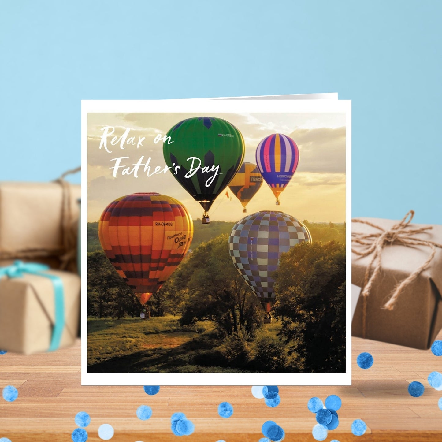 Hot Air Balloon Photographic Happy Father's Day Greeting Card