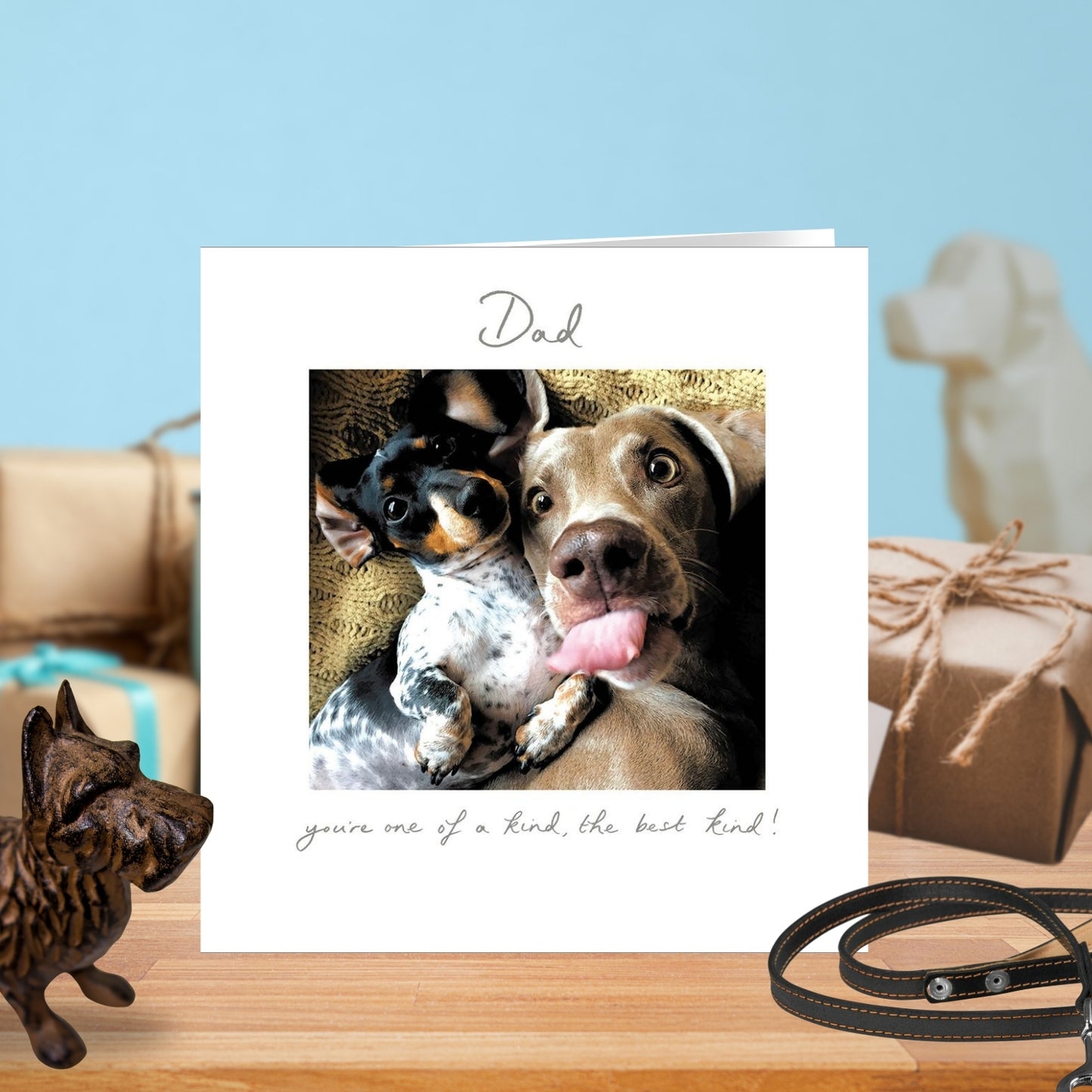 Dad You're One Of A Kind The Best Kind Cute Dogs Father's Day Greeting Card
