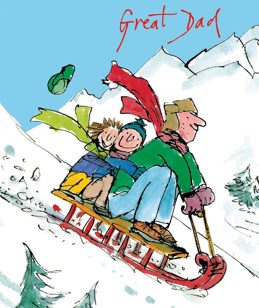 Quentin Blake Great Dad Making The Kids Smile Christmas Card
