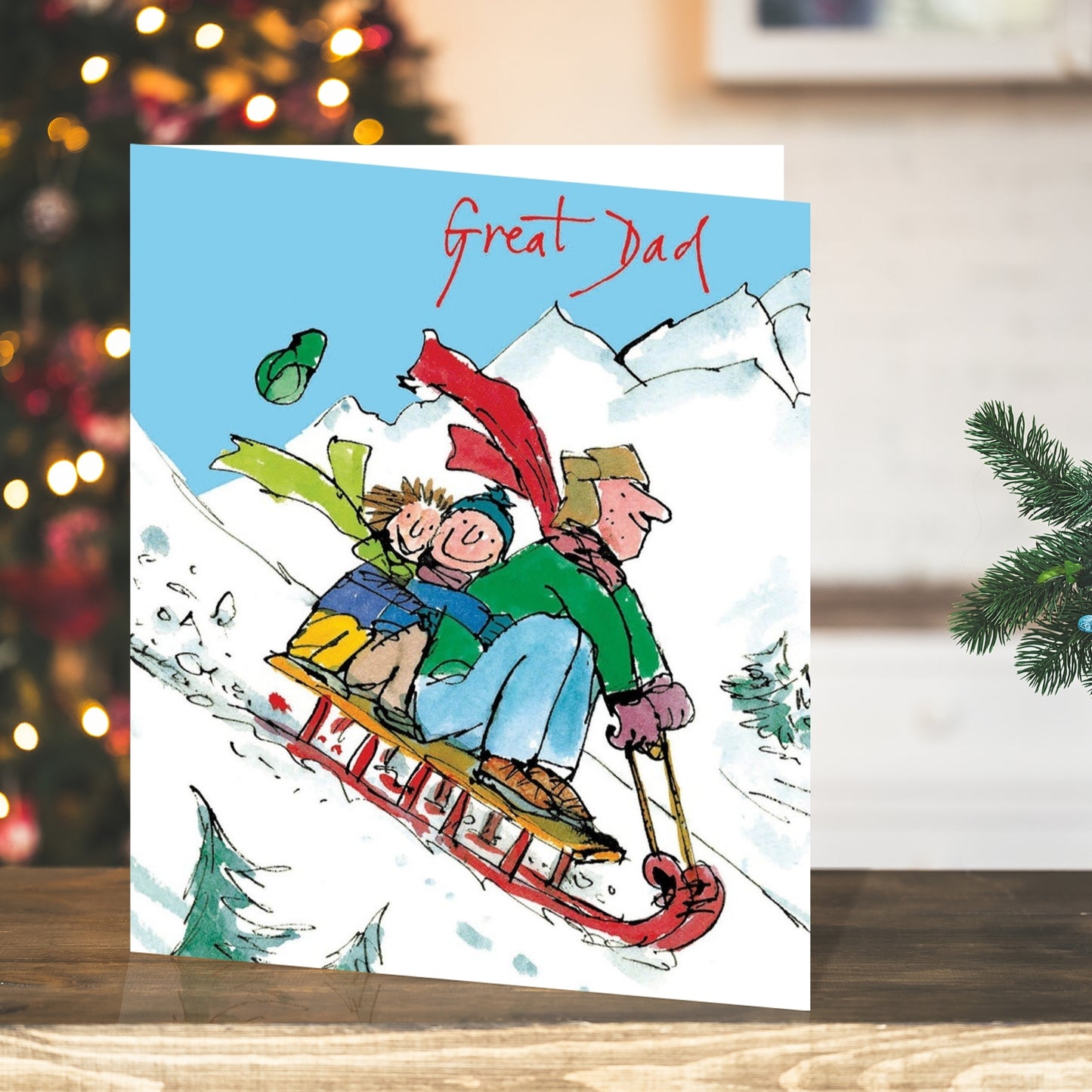 Quentin Blake Great Dad Making The Kids Smile Christmas Card