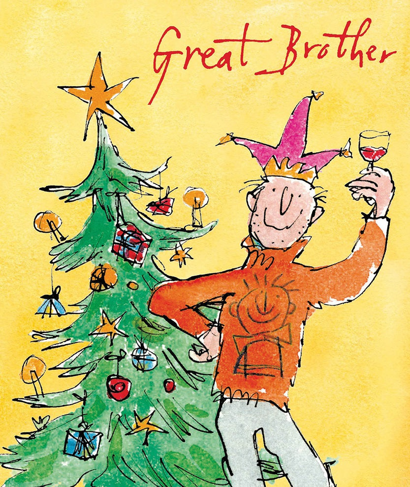 Quentin Blake Great Brother Xmas Tree Festive Christmas Card