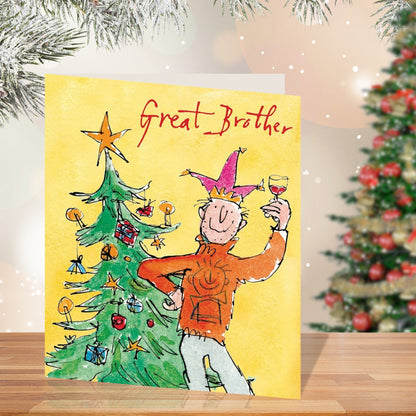 Quentin Blake Great Brother Xmas Tree Festive Christmas Card