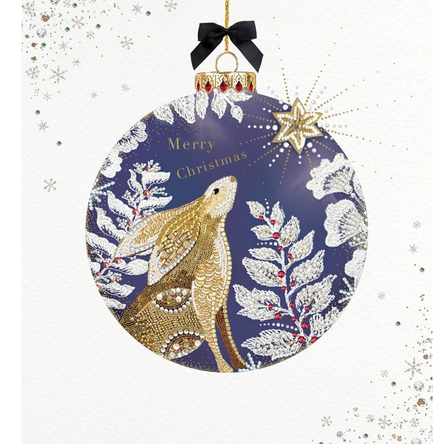 Box of 8 Christmas Cards Festive Hare Design