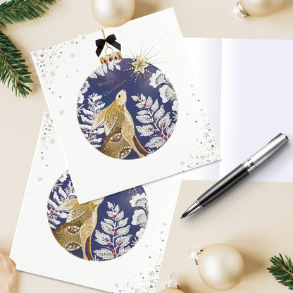 Box of 8 Christmas Cards Festive Hare Design