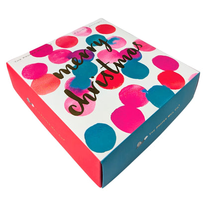 Box of 8 Christmas Cards In Polka Dot Merry Christmas Design