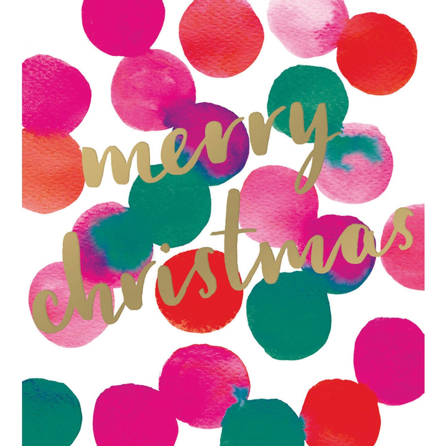 Box of 8 Christmas Cards In Polka Dot Merry Christmas Design