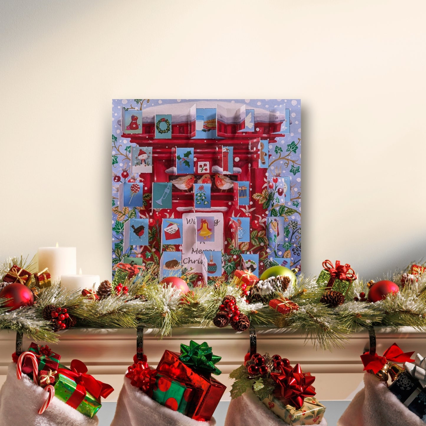 Traditional Advent Calendar Red Robin Home! Christmas Advent Calendar Gift Idea