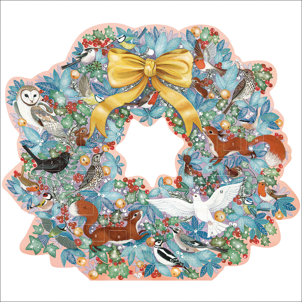 Traditional Large Advent Calendar Christmas Wreath Shaped Advent Calendar Gift