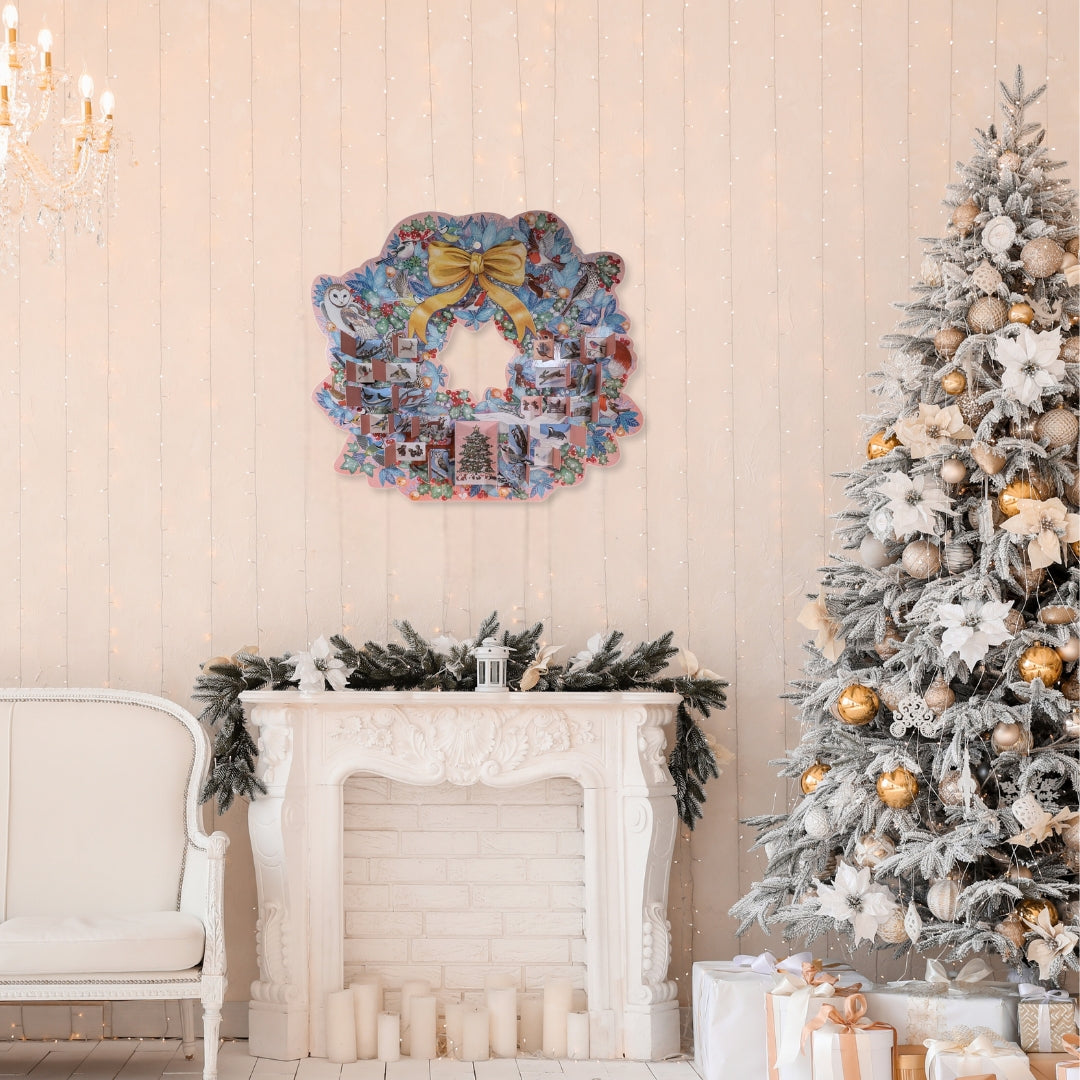 Traditional Large Advent Calendar Christmas Wreath Shaped Advent Calendar Gift