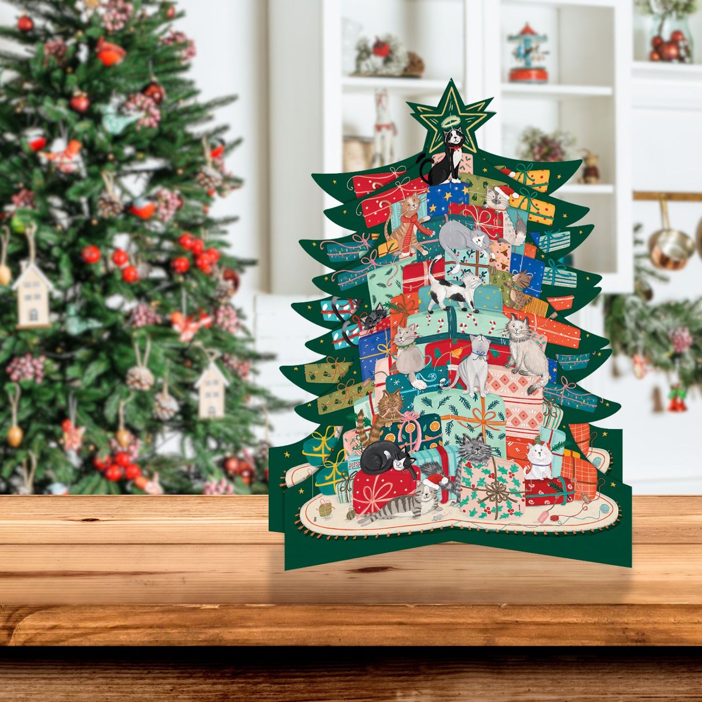 Large 3D Advent Calendar Cats Xmas Tree Christmas Advent Calendar Gift Idea