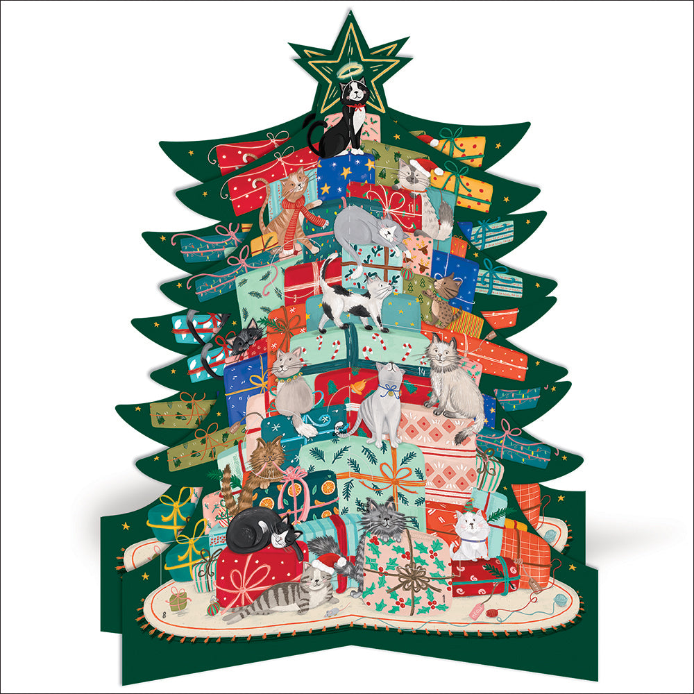 Large 3D Advent Calendar Cats Xmas Tree Christmas Advent Calendar Gift Idea