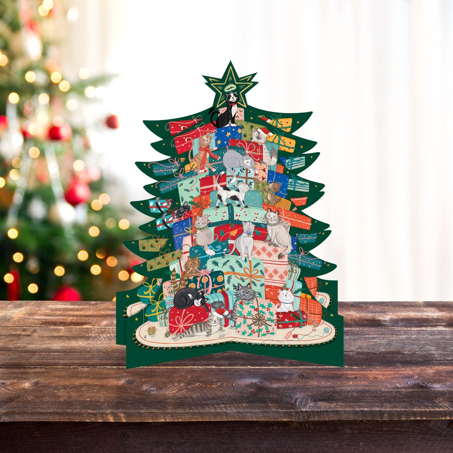 Large 3D Advent Calendar Cats Xmas Tree Christmas Advent Calendar Gift Idea