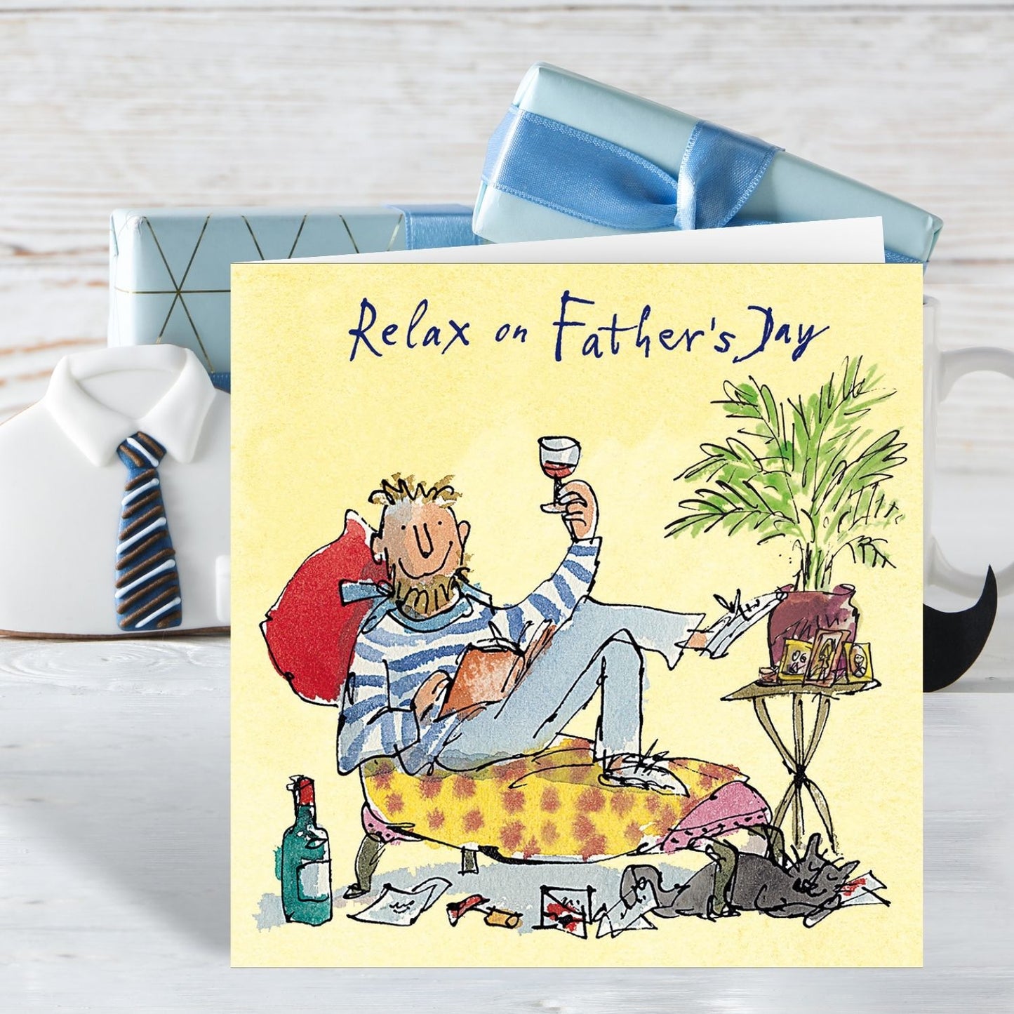 Quentin Blake Relax Cheers Dad! Father's Day Card Artistic Greeting Card