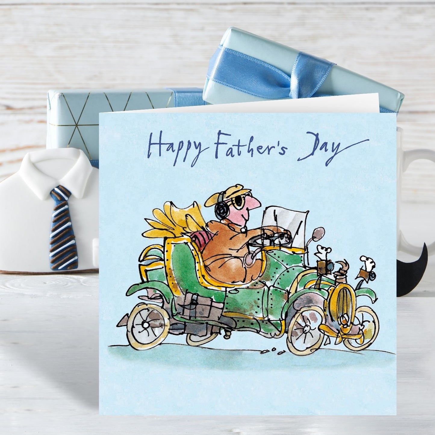 Quentin Blake Happy Father's Day Dad's Vintage Drive Father's Day Greeting Card