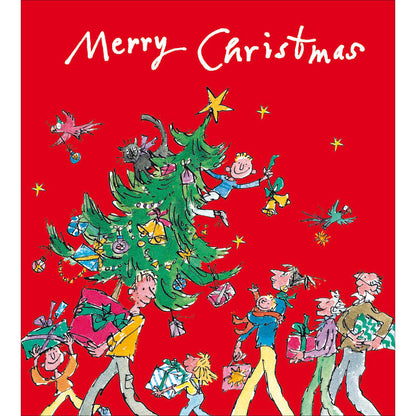 Pack Of 5 Quentin Blake Merry Christmas Cartoon Christmas Chaos! Charity Christmas Cards