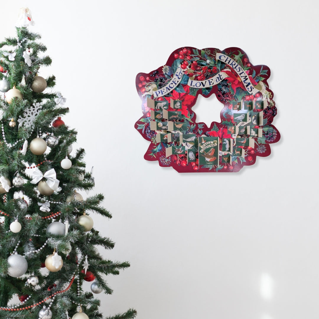 Traditional Large Emma Bridgewater Christmas Wreath Shaped Advent Calendar Gift