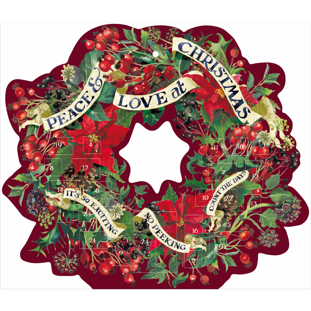 Traditional Large Emma Bridgewater Christmas Wreath Shaped Advent Calendar Gift