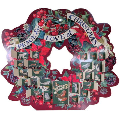 Traditional Large Emma Bridgewater Christmas Wreath Shaped Advent Calendar Gift