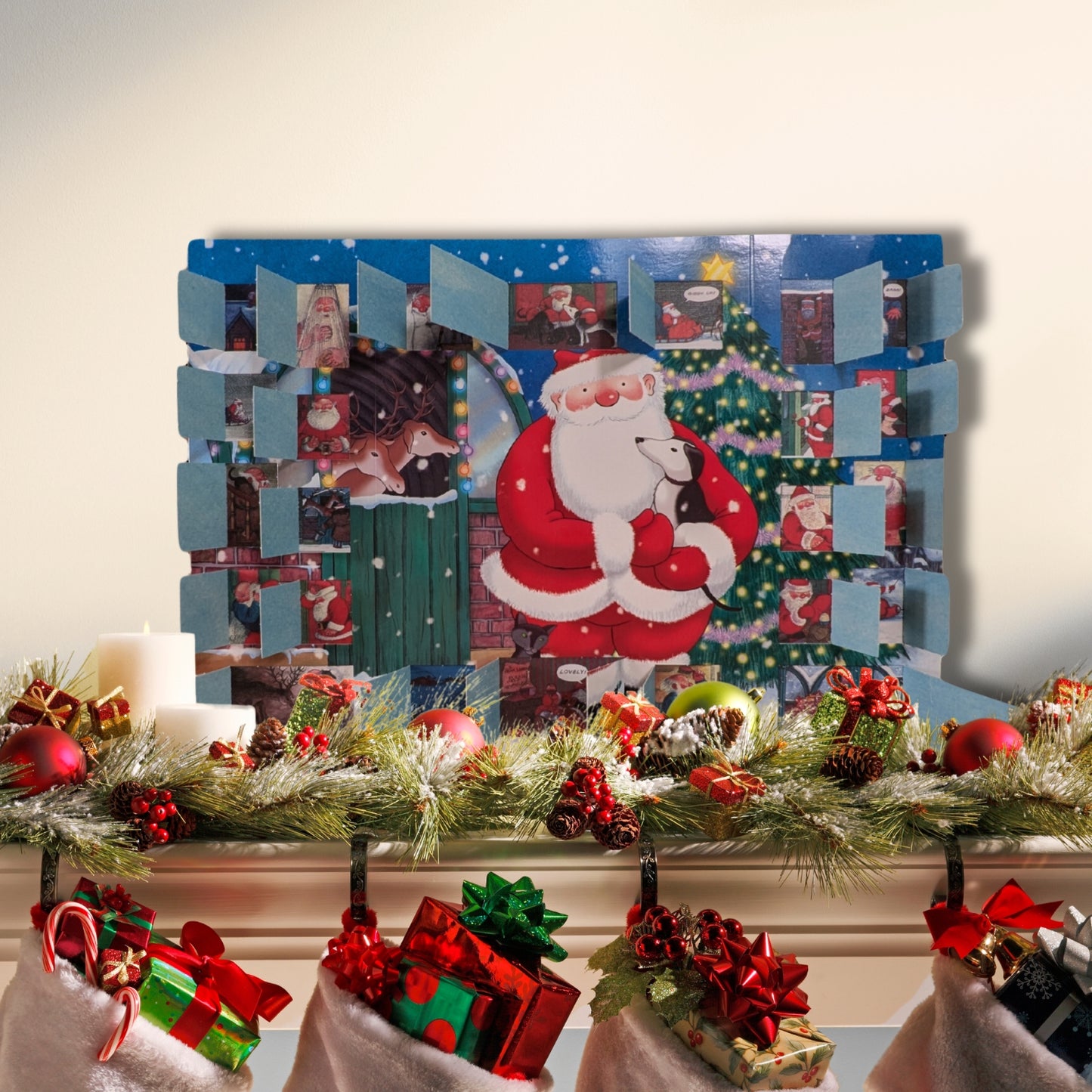 Traditional Advent Calendar Jolly Santa Christmas Advent Calendar Gift Idea