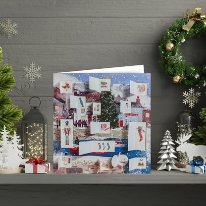 Advent Calendar Card Xmas Harbour Festive Fishing Christmas Advent Card